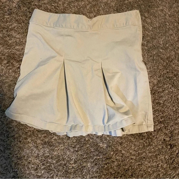 🐼🐼🐼Girls' Stretch Uniform Pleated Twill Skorts - Cat & Jack™ Beige sz 12 - Picture 2 of 6